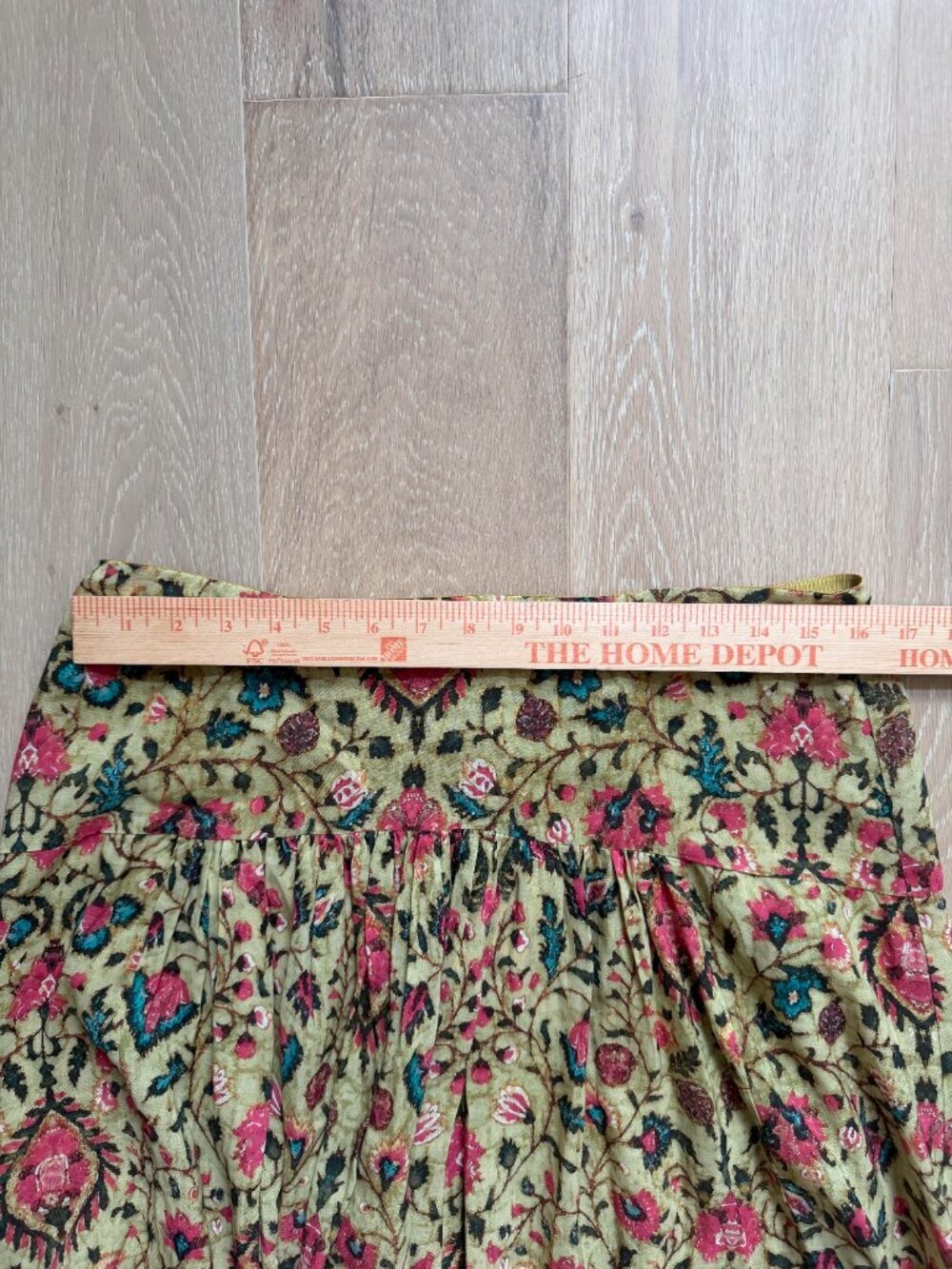 Peruvian Connection Jaipur Floral Maxi-Skirt Boho Chic Cottagecore Green - 10 - Picture 9 of 9